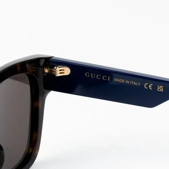 NEW Gucci GG1670SK 002 Havana Blue Grey Unisex Square Sunglasses GG 1670SK